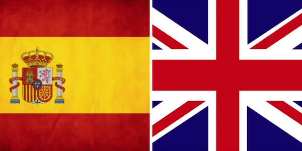 Spanish and UK flag
